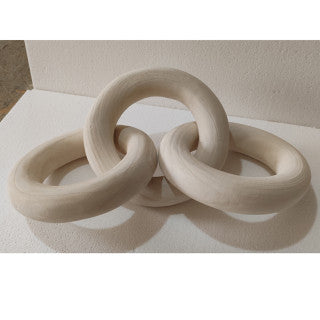 21" 3 Wooden Rings White