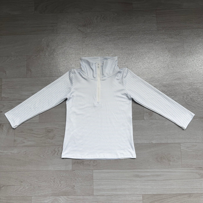7.6 BT1878 Preorder Kids Boys Blue Long Sleeve Zipper Pullover Top