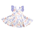 8.28 GSD4312 Preorder Bunny Print Girls Easter Knee Length Dress