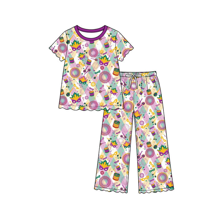 9.17 GSPO2396 Baby Girls Carnival Mask Scallop Outfit