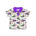 9.3 BT1959 Preorder Baby Boys Mardi Gras Tractor Carwfish King Short Sleeve Polo Shirt