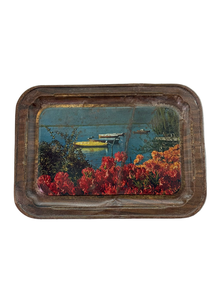 Decorative Metal Tray, Canoes