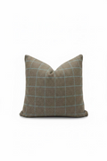 Charcoal and Blue Plaid Pillow