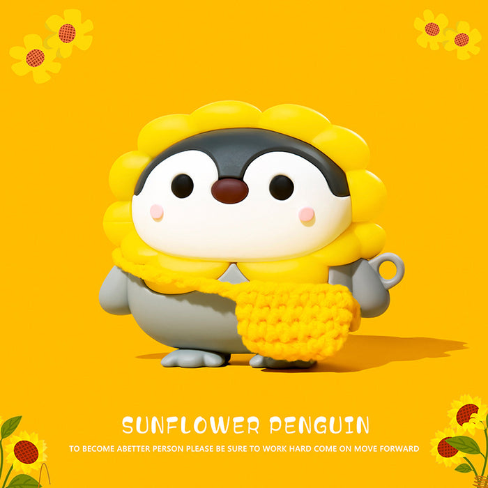 [Bag sunflower Penguin] send Hook★Liquid silica gel★No falling cover / Apple AirPods Pro