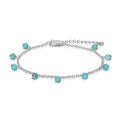 Ankle Bracelet - Silver chain & Turquoise Howlite gemstones
