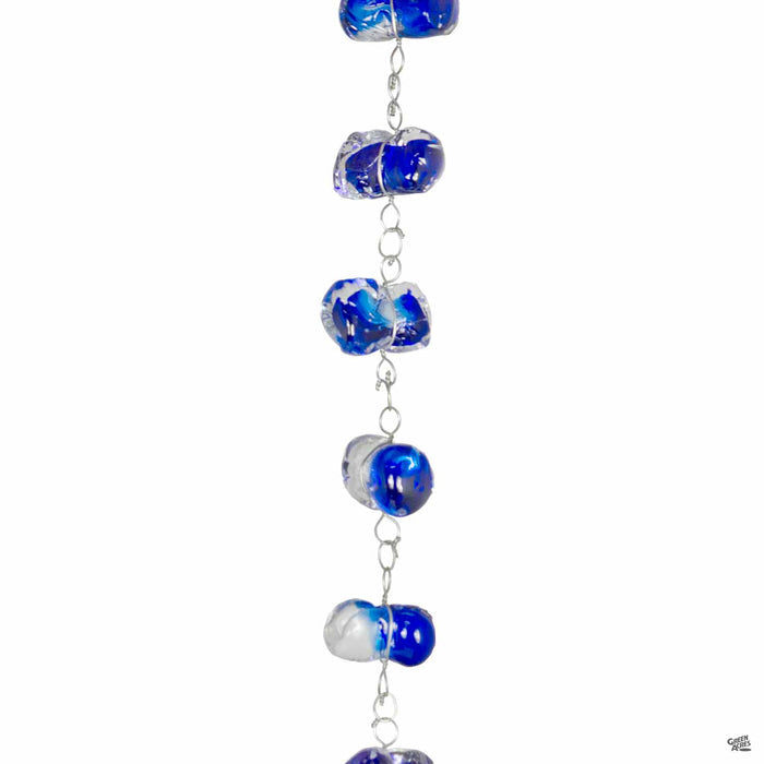 Rain Chain Art Glass Blue