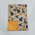 BL0292 Animals Pumpkin Print Baby Boys Fall Blanket