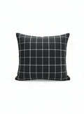 Black Plaid and Orange Pillow