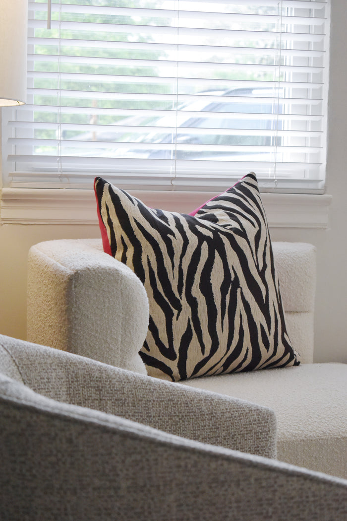 Black Zebra/Pink Pillow