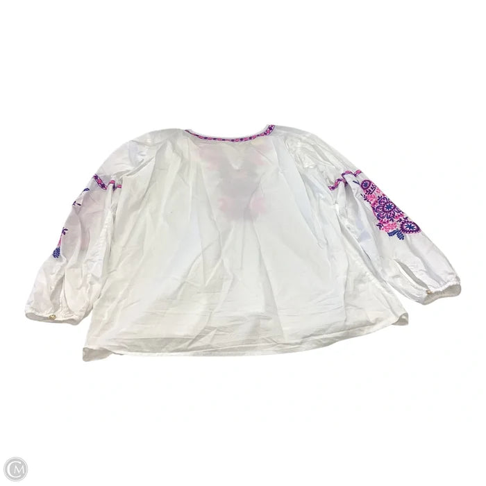 Blouse Designer By Lilly Pulitzer In White, Size: L