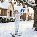 BLP1514 Snowmen Smiling Print Boys Christmas Pajamas Clothes Set