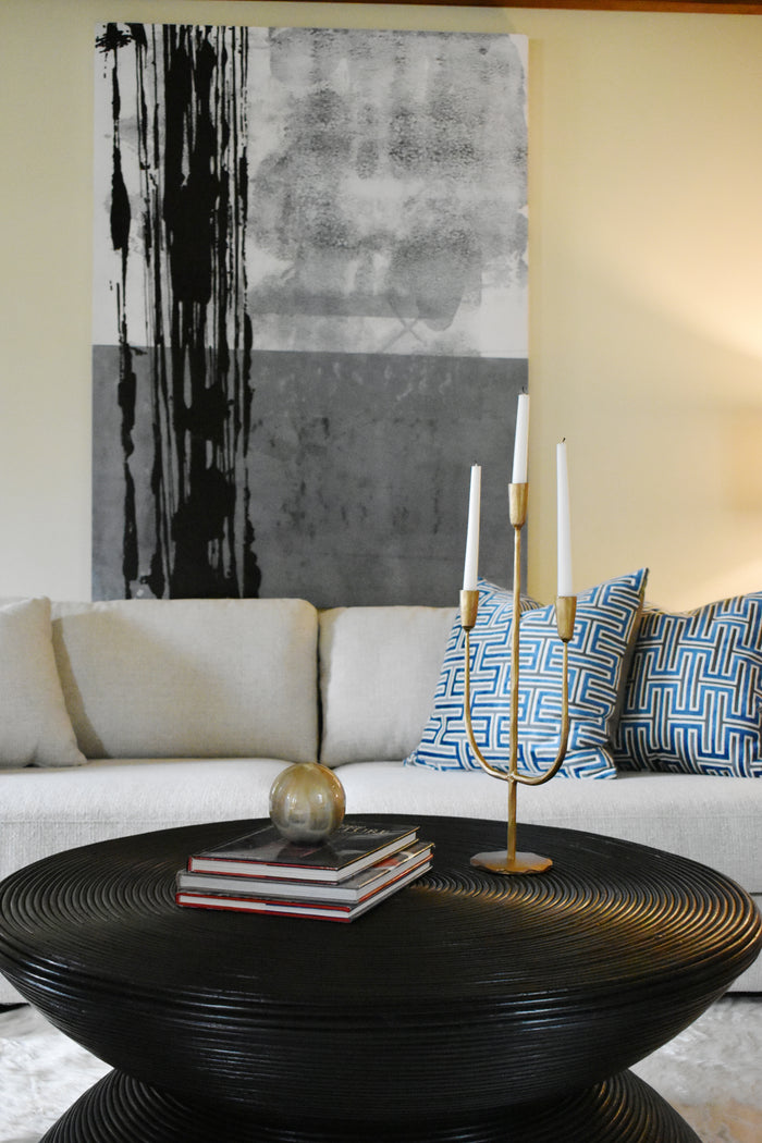 Blue and Grey Greek Key Pillow