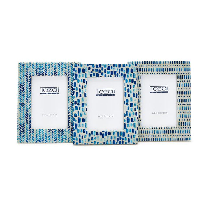 Blue/White Photo Frame 5" x 7”