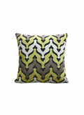 Chartreuse  and Grey Chevron Pillow