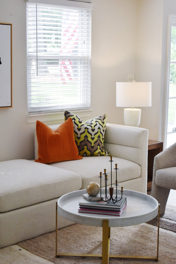 Chartreuse  and Grey Chevron Pillow