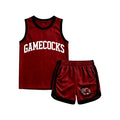 (Custom Design Preorder MOQ 5 ) Boys Gamecocks Tank Top with Shorts Sport Outfit