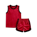 (Custom Design Preorder MOQ 5 ) Boys Red Tank Top with Shorts Sport Outfit