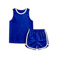(Custom Design Preorder MOQ 5 ) Boys Royal Blue Tank Top with Shorts Sport Outfit