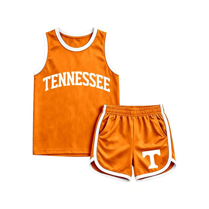 (Custom Design Preorder MOQ 5 ) Boys Tennessee Tank Top with Shorts Sport Outfit