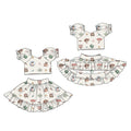 (Custom Design Preorder MOQ 5) Cartoon Toy Crop Top Skirts Shorts Girls Summer Set