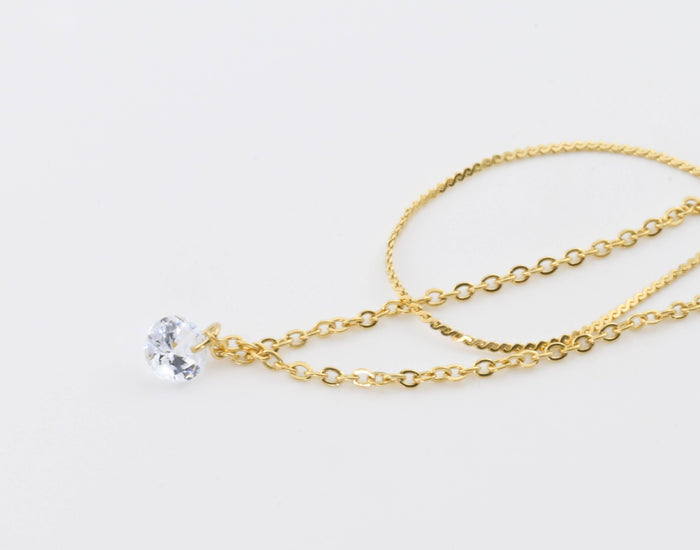 Dainty CZ Anklet - 18k Gold Diamond Ankle Bracelet