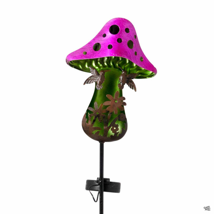 Pink Mushroom Solar Garden Stake