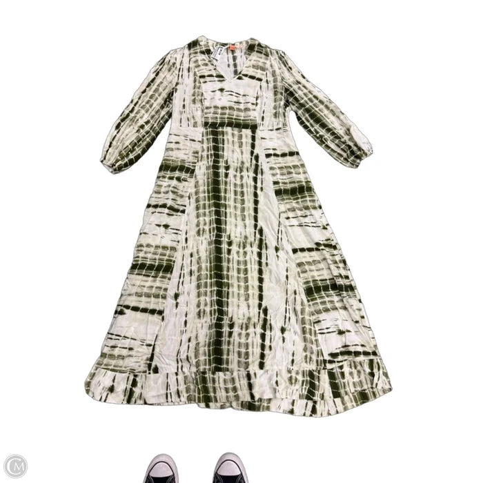 Dress Casual Maxi By Soft Surroundings In Green & White, Size: M