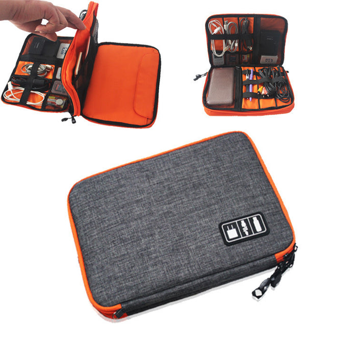 Dual-Layer Cable Organizer Bag – Travel Electronics Storage
