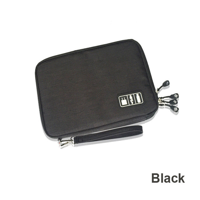 Dual-Layer Cable Organizer Bag – Travel Electronics Storage