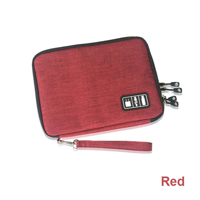 Dual-Layer Cable Organizer Bag – Travel Electronics Storage