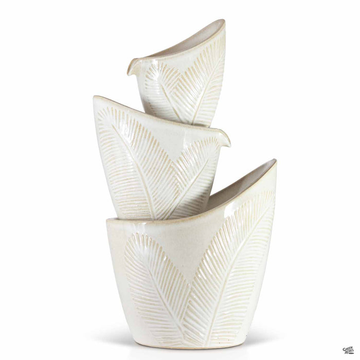 Fern Cascade Fountain 3-Tier Antique White