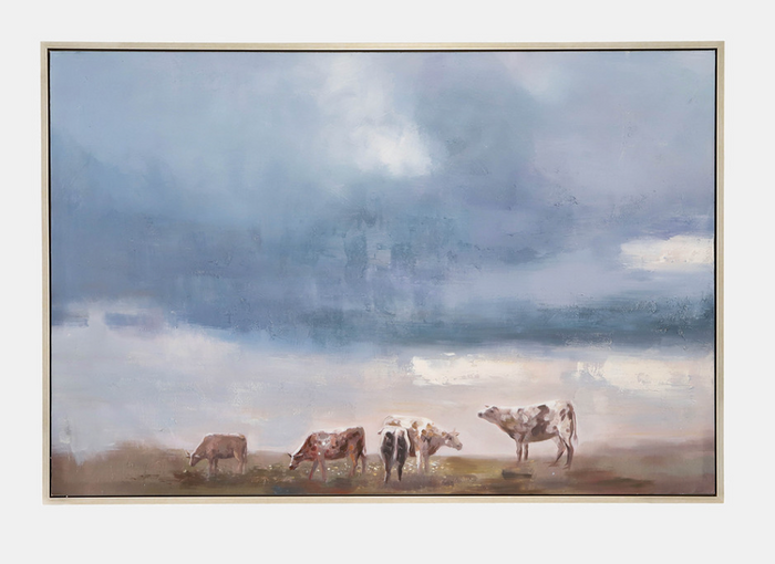 Framed Hand Painted Farm Canvas 62x42