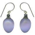 Frosted Light Amethyst German Glass Dangle Earrings with berry-shaped design from Owen Glass Collection, showcasing elegant craftsmanship.