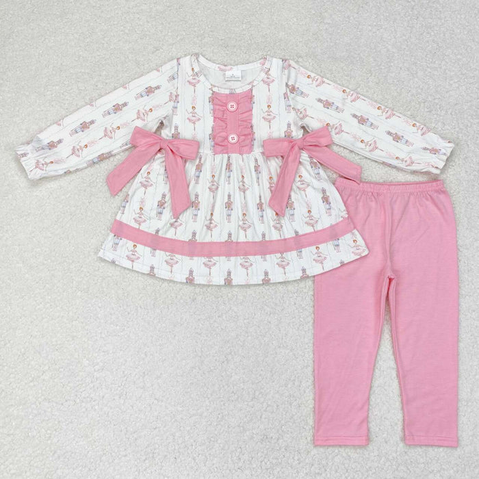 GLP1283 Nutcracke* Soldier Tunic Top Pink Pants Girls Christmas Clothes Set