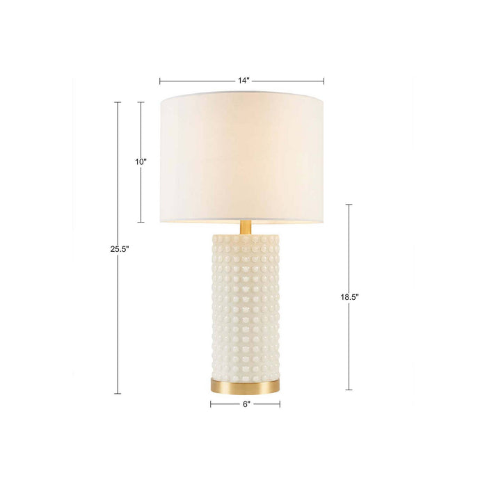 Gold White Glass Textured Dot Table Lamp Desk Lamp
