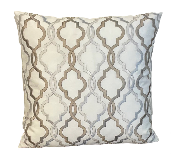 Gold/Silver Trellis Throw Pillow