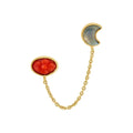 GRAINNE MORTON, DOUBLE STUD EARRING, chalcedony/coral