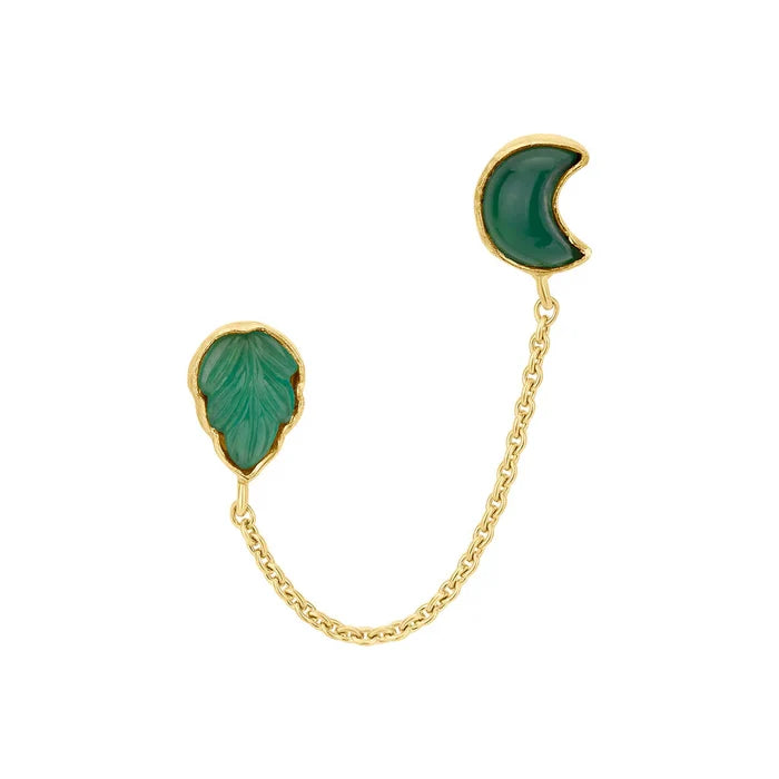GRAINNE MORTON, DOUBLE STUD EARRING, Green