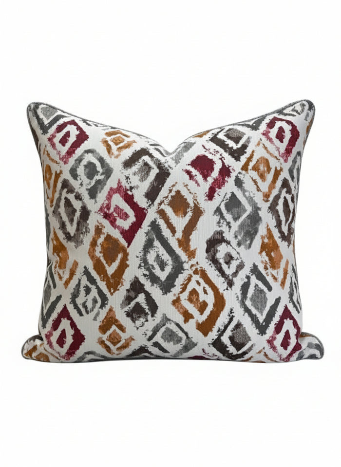 Grey and Red Abstract Pillow
