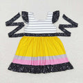 GSD0409 Pen Girls Flutter Sleeve Back to School Dress