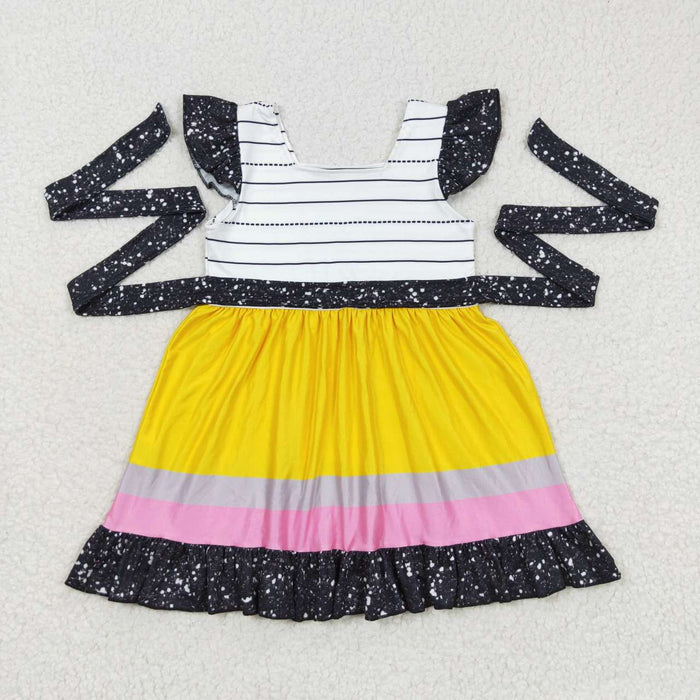 GSD0409 Pen Girls Flutter Sleeve Back to School Dress