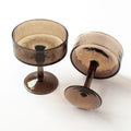 Handblown Hammered Glass Coupe Cocktail Glasses | Set of 2 | Smoke