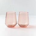 Handblown Hammered Glass Water Tumbler | Set of 2 | Blush