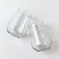 Handblown Hammered Glass Water Tumbler | Set of 2 | Clear