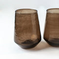 Handblown Hammered Glass Water Tumbler | Set of 2 | Smoke