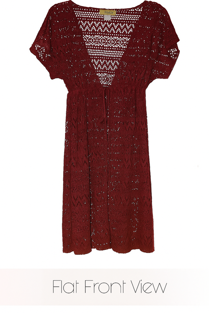 Hybrid & Company Women's Open Front Crochet Bikini Cover up