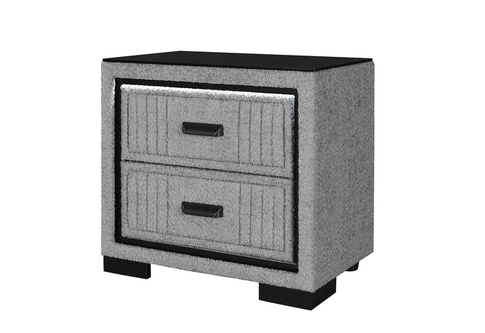 Isabella Grey Nightstand with LED