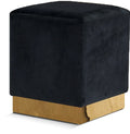 Jax Black Velvet Ottoman/Stool