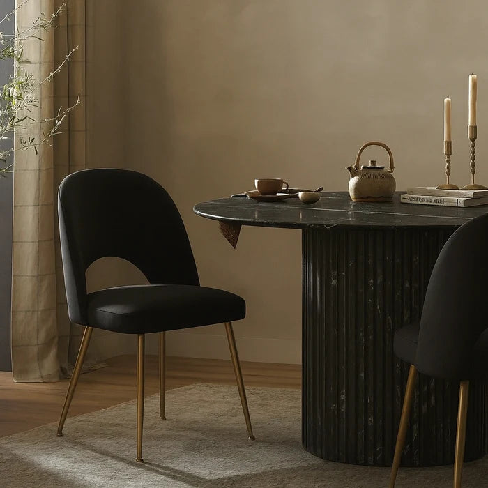 Logan Black Velvet Dining Chair