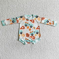 LR0061 Pumpkin Pie Truck Print Baby Fall Romper